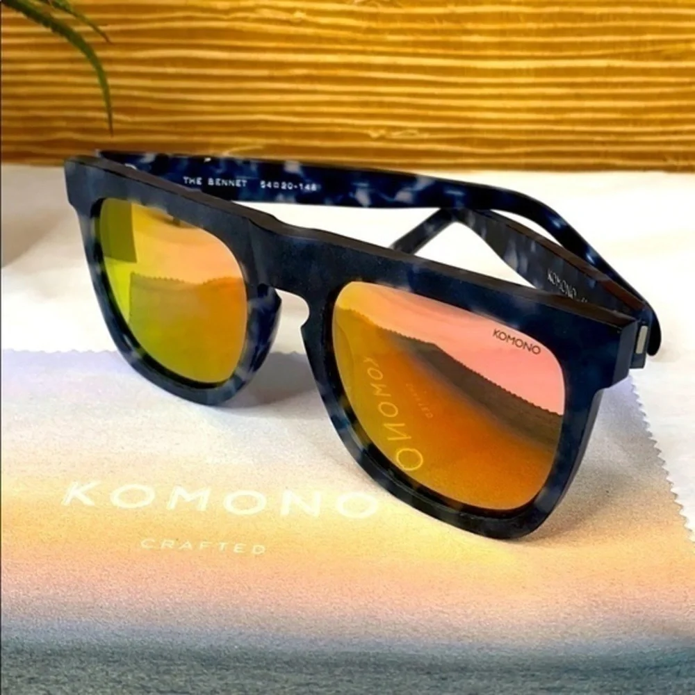 Komono Men’s Bennet Matte Indigo Demi Sunglasses